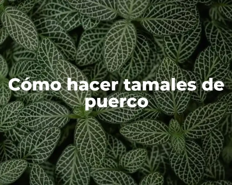 Cómo hacer tamales de puerco