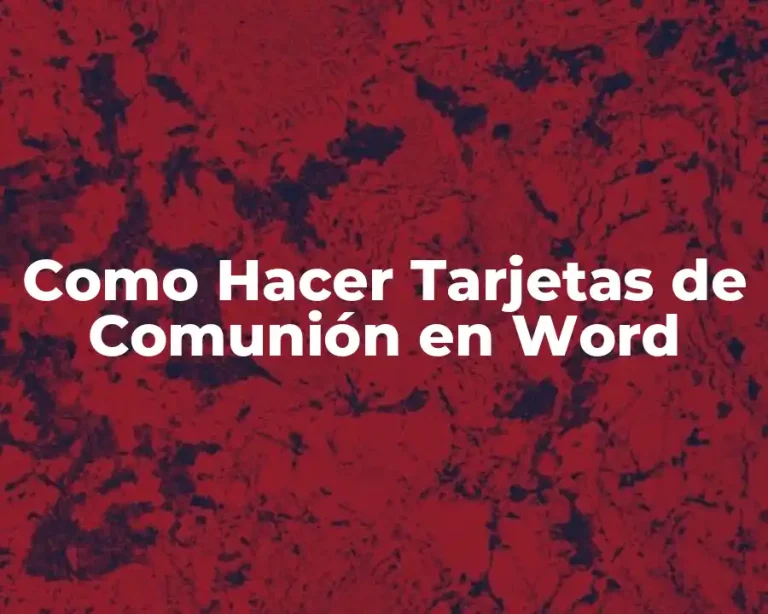 Como Hacer Tarjetas de Comunión en Word