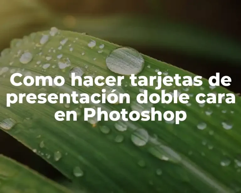Como hacer tarjetas de presentación doble cara en Photoshop