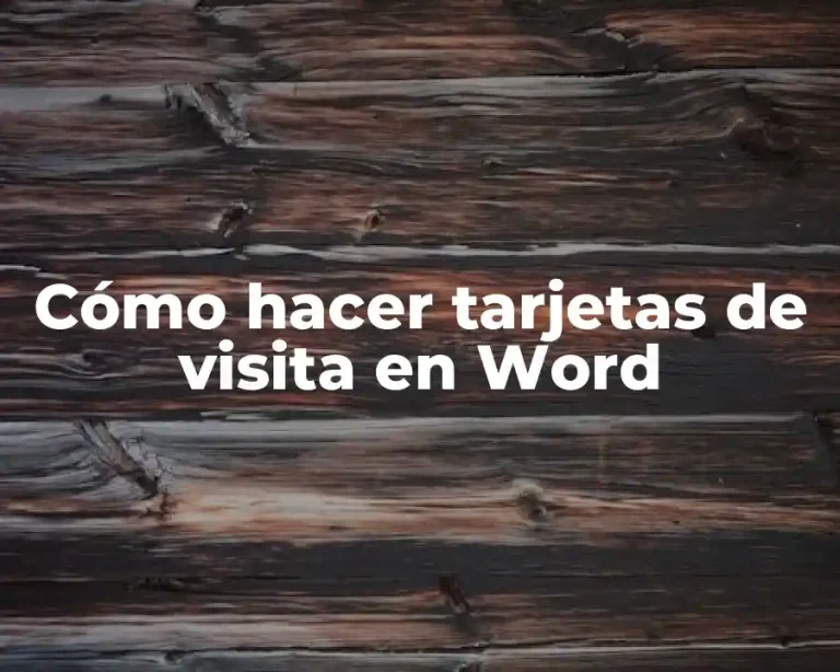 Cómo hacer tarjetas de visita en Word