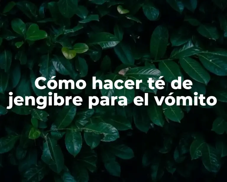 Cómo hacer té de jengibre para el vómito