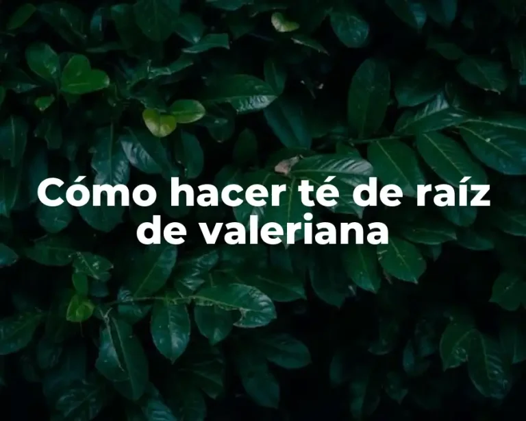 Cómo hacer té de raíz de valeriana