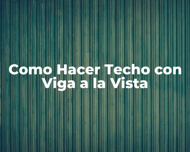 Como Hacer Techo con Viga a la Vista