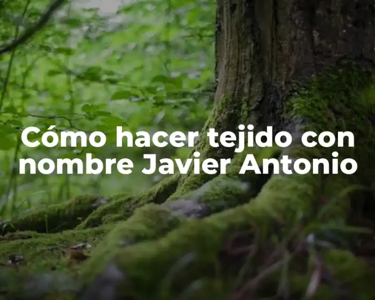 Cómo hacer tejido con nombre Javier Antonio