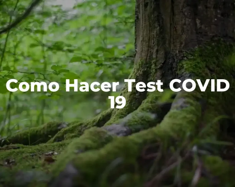 Como Hacer Test COVID 19