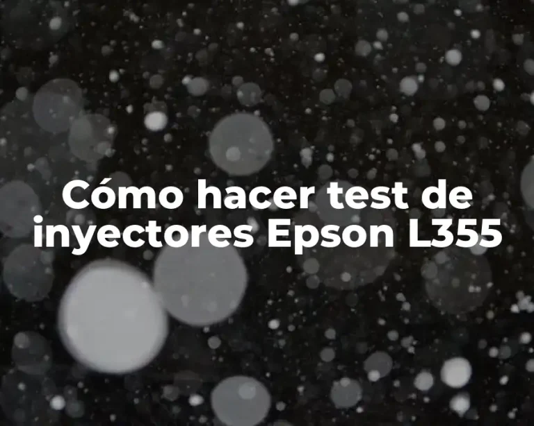 Cómo hacer test de inyectores Epson L355