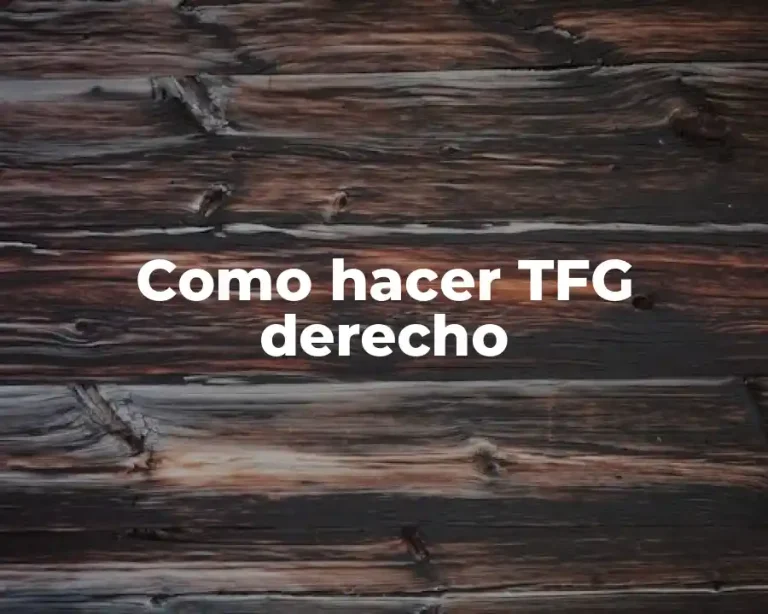 Como hacer TFG derecho