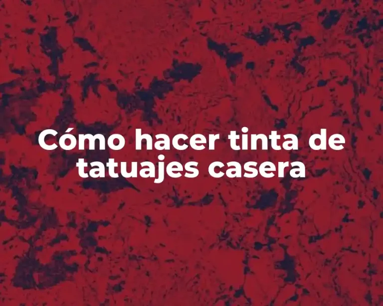 Cómo hacer tinta de tatuajes casera