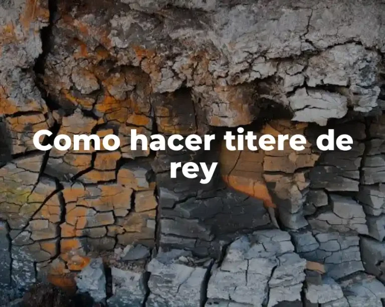 Como hacer titere de rey