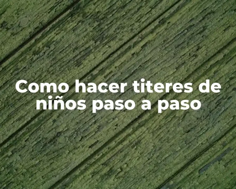 Como hacer titeres de niños paso a paso