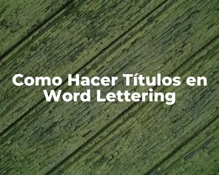 Como Hacer Títulos en Word Lettering