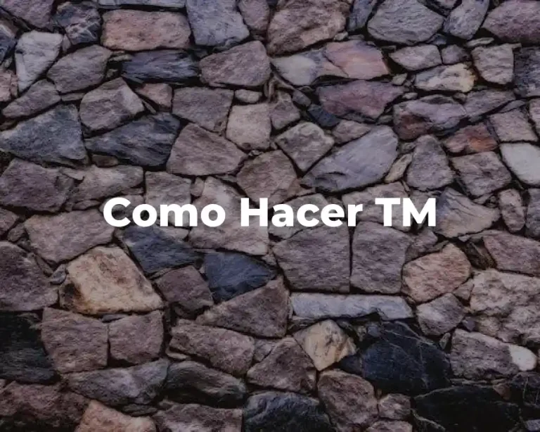 Como Hacer TM