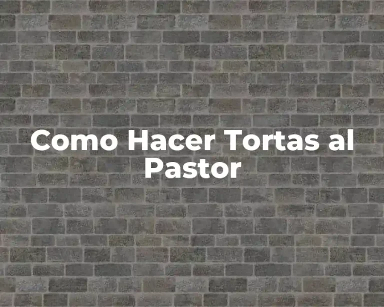 Como Hacer Tortas al Pastor