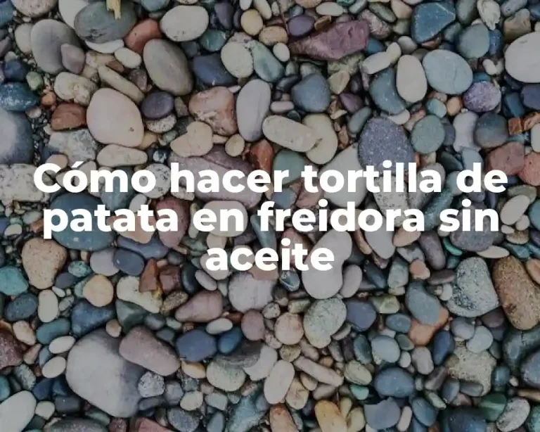 Cómo hacer tortilla de patata en freidora sin aceite