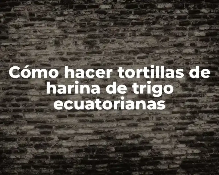 Cómo hacer tortillas de harina de trigo ecuatorianas