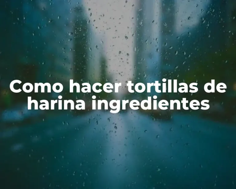 Como hacer tortillas de harina ingredientes