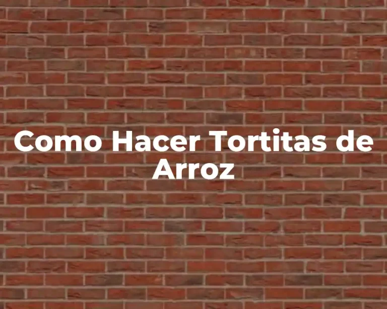 Como Hacer Tortitas de Arroz