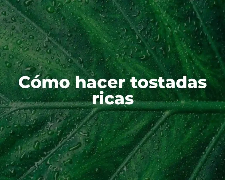Cómo hacer tostadas ricas