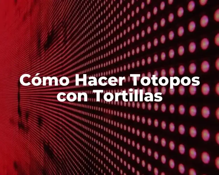 Cómo Hacer Totopos con Tortillas