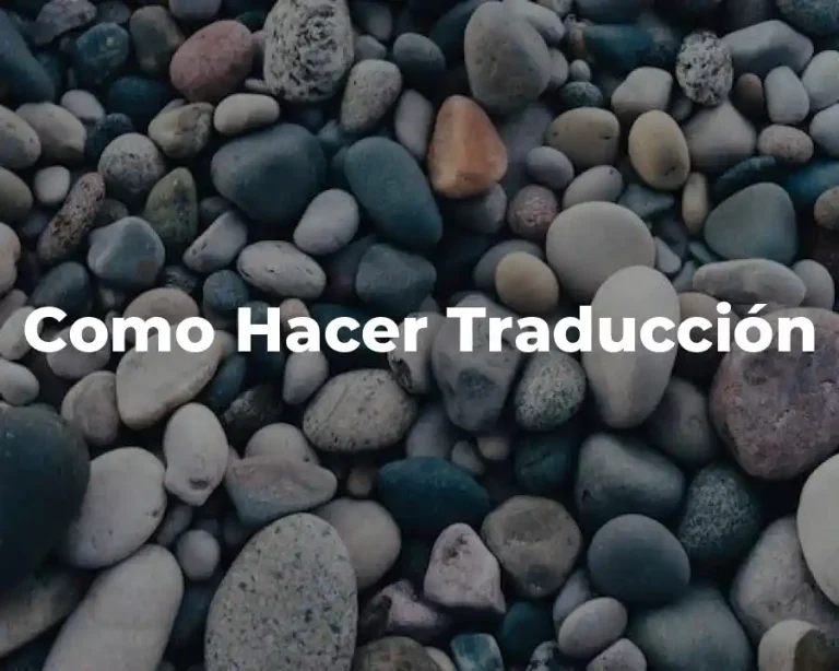 Como Hacer Traducción