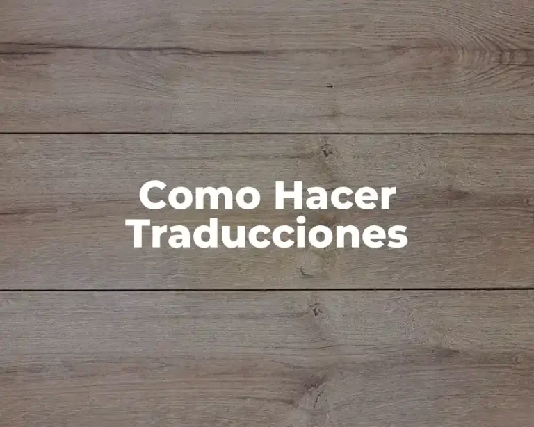 Como Hacer Traducciones