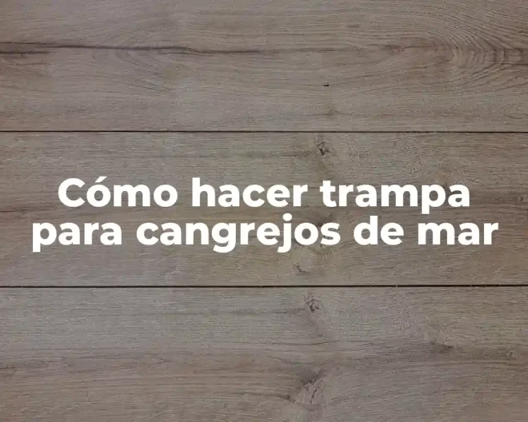 Cómo hacer trampa para cangrejos de mar