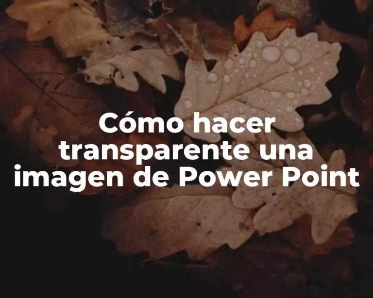 Cómo hacer transparente una imagen de Power Point