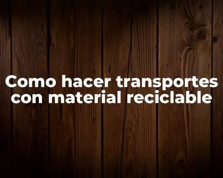 Como hacer transportes con material reciclable