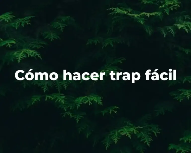 Cómo hacer trap fácil