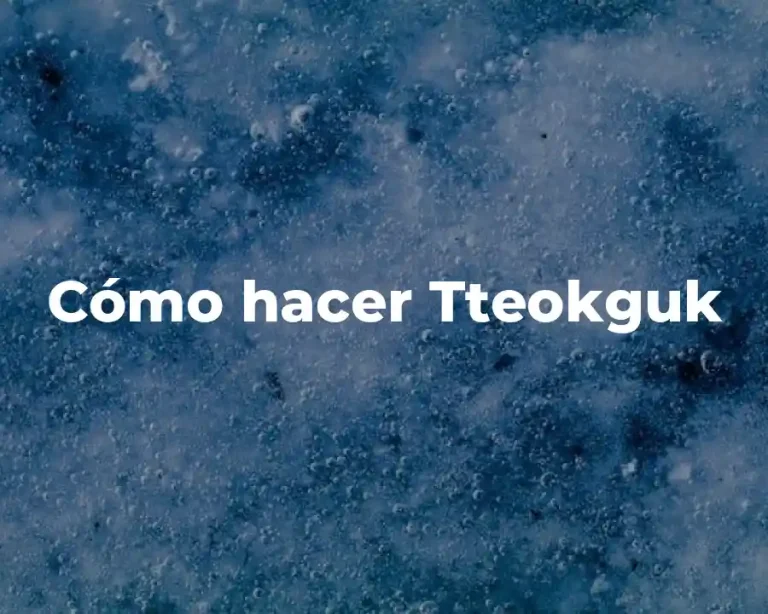 Cómo hacer Tteokguk