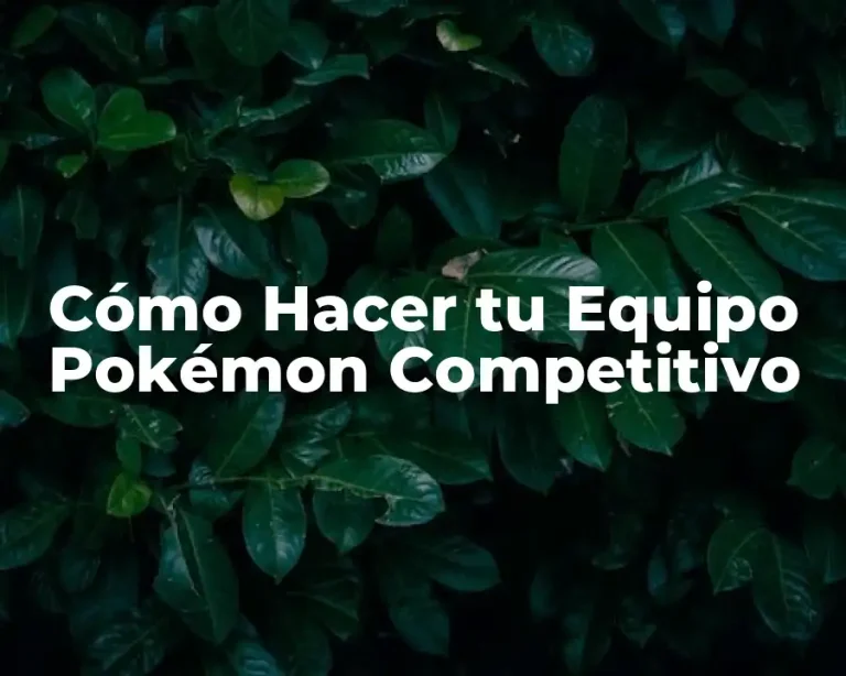 Cómo Hacer tu Equipo Pokémon Competitivo