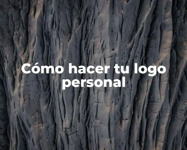 Cómo hacer tu logo personal