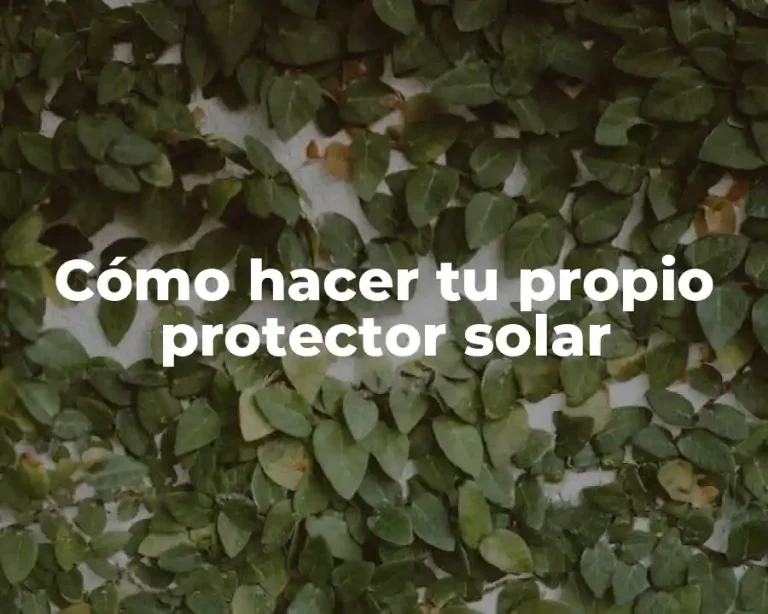 Cómo hacer tu propio protector solar