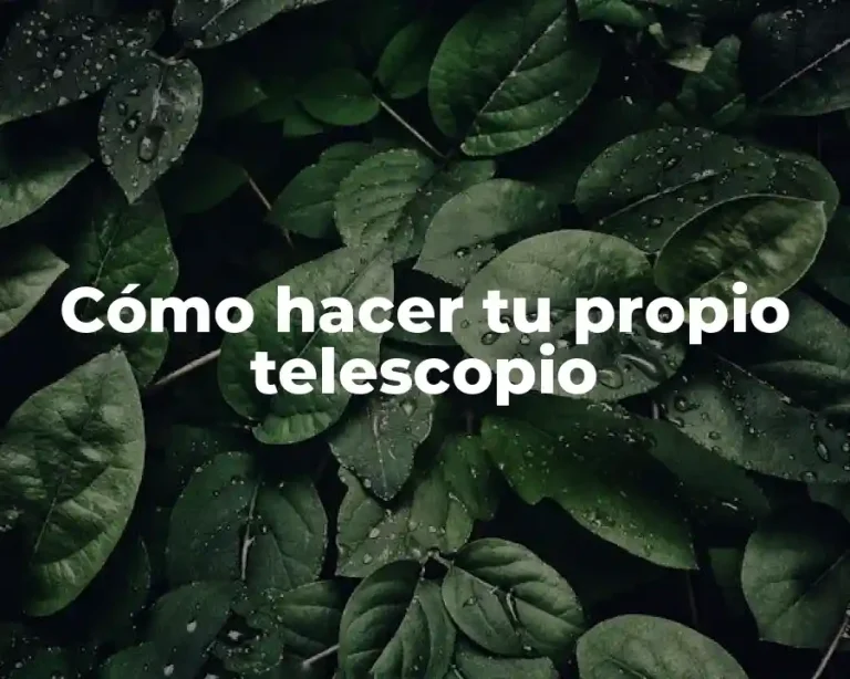 Cómo hacer tu propio telescopio