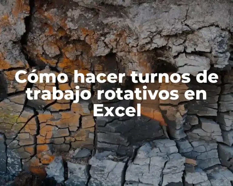 Cómo hacer turnos de trabajo rotativos en Excel