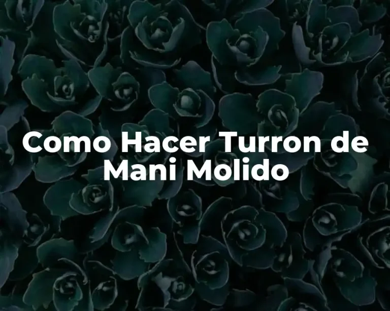 Como Hacer Turron de Mani Molido