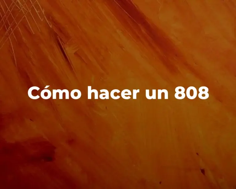 Cómo hacer un 808