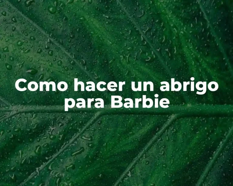 Como hacer un abrigo para Barbie