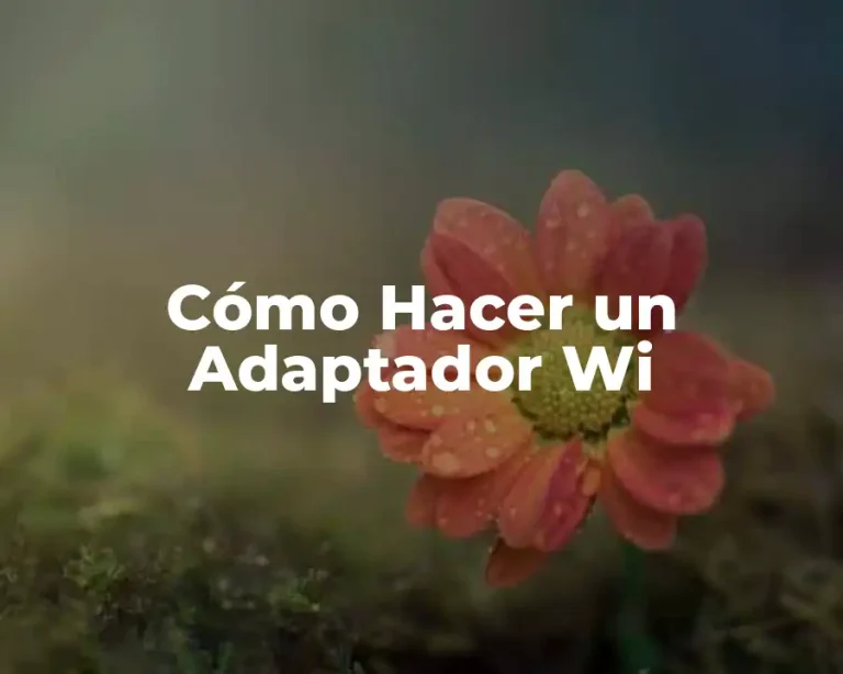 Cómo Hacer un Adaptador Wi