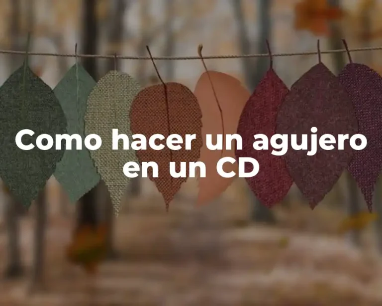 Como hacer un agujero en un CD