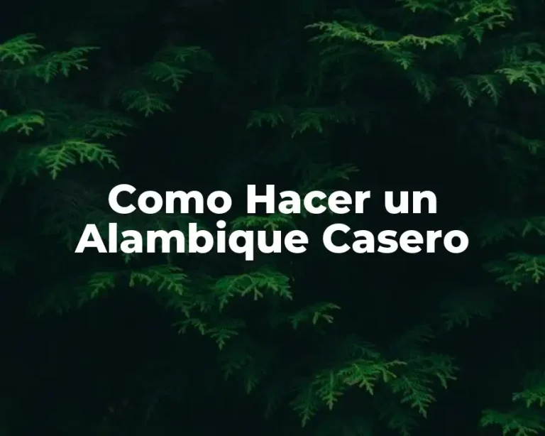 Como Hacer un Alambique Casero