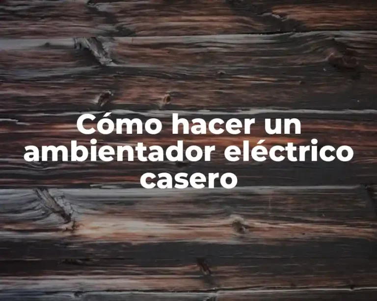 Cómo hacer un ambientador eléctrico casero