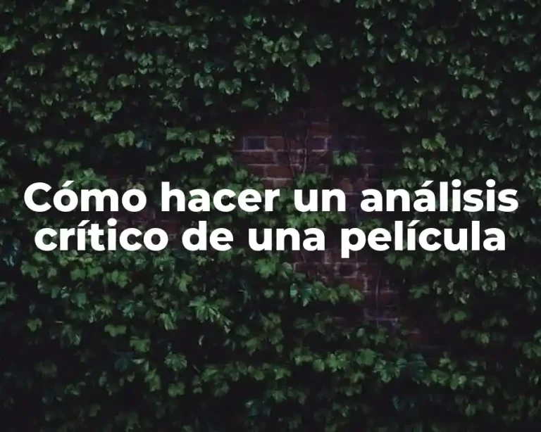 Cómo hacer un análisis crítico de una película