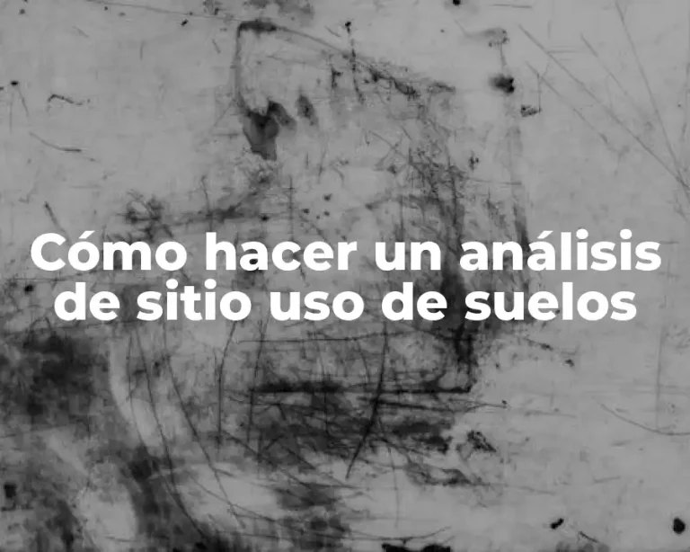 Cómo hacer un análisis de sitio uso de suelos