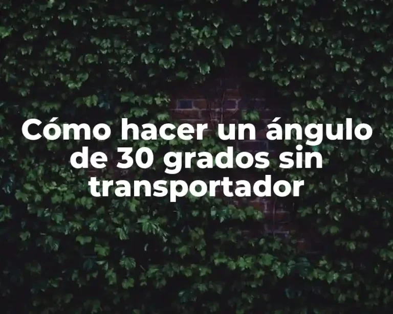 Cómo hacer un ángulo de 30 grados sin transportador