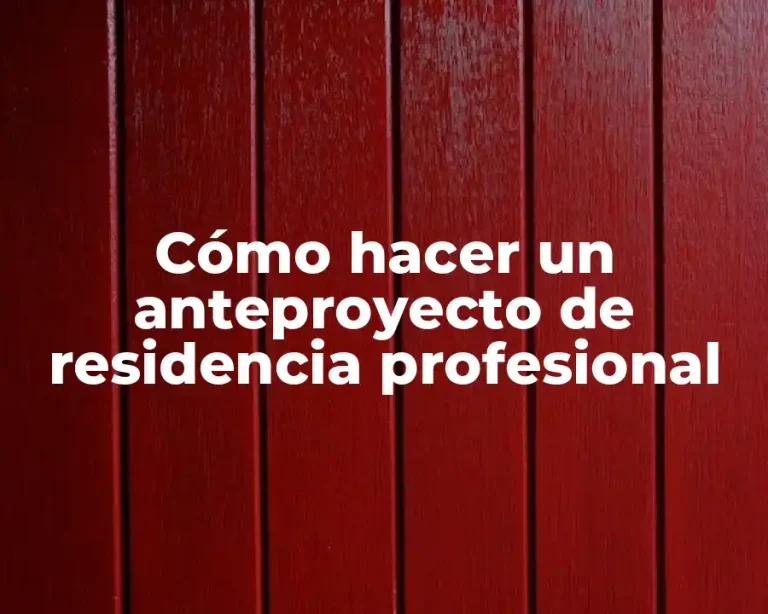 Cómo hacer un anteproyecto de residencia profesional
