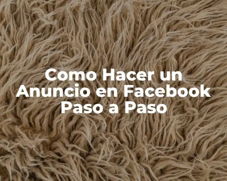 Como Hacer un Anuncio en Facebook Paso a Paso