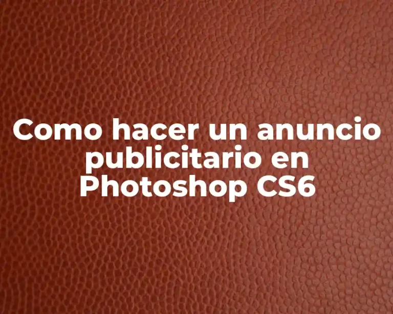 Como hacer un anuncio publicitario en Photoshop CS6