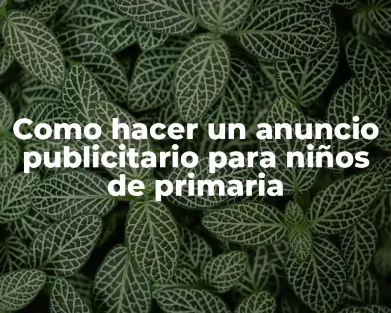 Como hacer un anuncio publicitario para niños de primaria