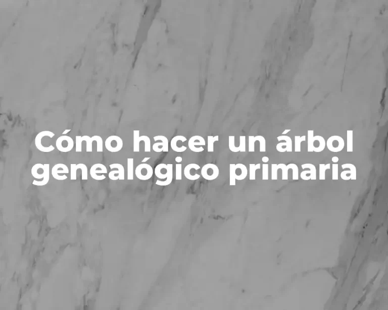 Cómo hacer un árbol genealógico primaria